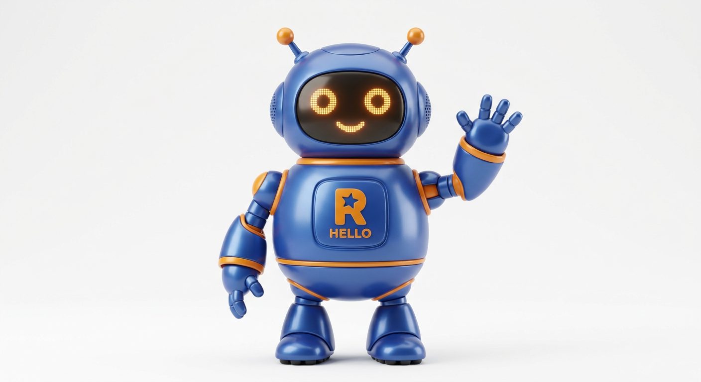 Chatbot mascotte TECHALO che saluta – assistente virtuale AI per strutture ricettive